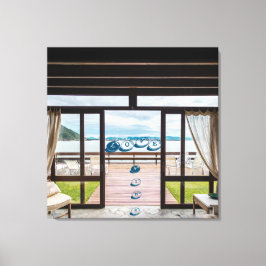 Fensteransicht Positiver Phrase gesteppte Canvas P Leinwanddruck