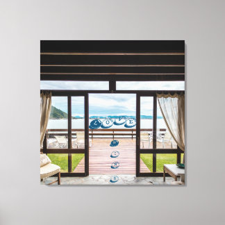 Fensteransicht Positiver Phrase gesteppte Canvas P Leinwanddruck