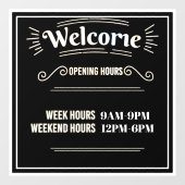 Fensteraufkleber für die Öffnungszeiten anpassbare (Blatt)