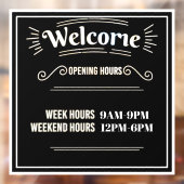 Fensteraufkleber für die Öffnungszeiten anpassbare (Blatt 2)