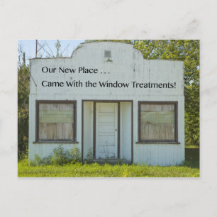 Fensterbehandlungen - Funny Change of Address Ankündigungspostkarte