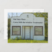 Fensterbehandlungen - Funny Change of Address Ankündigungspostkarte (Vorne/Hinten)