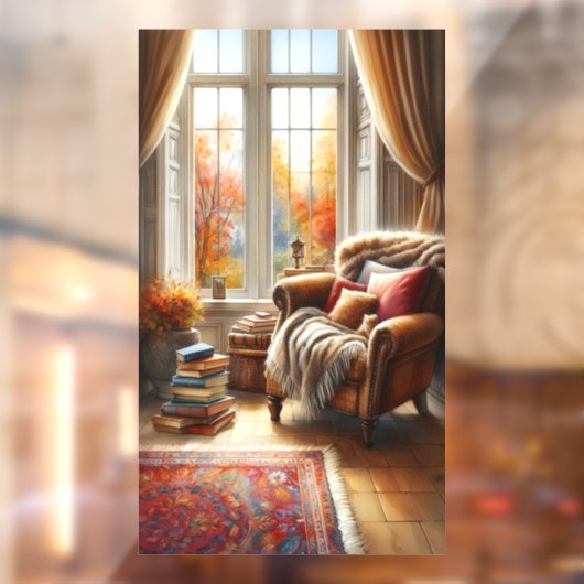 Fensterdarstellung im Fenster "Autumn Window View" Fensteraufkleber (Blatt 2)