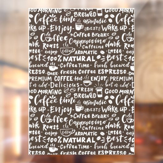 Fensterdekore in der Café, moderne Fensterverkleid Fensteraufkleber (Blatt 2)