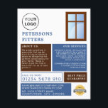 Fensterdesign, Fenster- und Türbeschlag Flyer<br><div class="desc">Flyer für Fensterdesign,  Fenster & Türen-Fitter-Unternehmen Werbung durch den Business Card Store.</div>