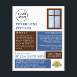 Fensterdesign, Fenster- und Türbeschlag Flyer<br><div class="desc">Flyer für Fensterdesign,  Fenster & Türen-Fitter-Unternehmen Werbung durch den Business Card Store.</div>