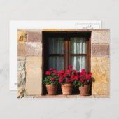 Fensterheber Blume im Dorf Postkarte (Vorne/Hinten)