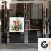 Fensterheber der Weihnachtsmäuse Fensteraufkleber (Büro Tür)