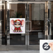 Fensterheber der Weihnachtsmäuse Fensteraufkleber (Büro Tür)