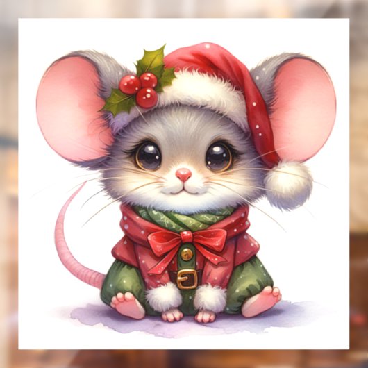 Fensterheber der Weihnachtsmäuse Fensteraufkleber (Blatt 2)