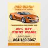 Fensterheber für Autowashdienste Fensteraufkleber (Blatt)