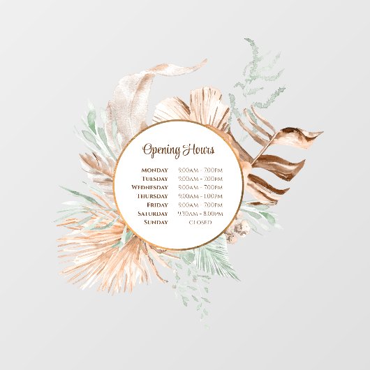 Fensterheber für Beige und Minze Bouquet Fensteraufkleber (Blatt)