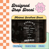 Fensterheber für das Café "White Editable Openings Fensteraufkleber