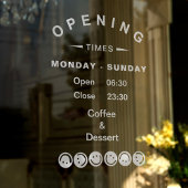 Fensterheber für das Café "White Editable Openings Fensteraufkleber