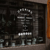 Fensterheber für das Café "White Editable Openings Fensteraufkleber
