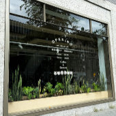 Fensterheber für das Café "White Editable Openings Fensteraufkleber