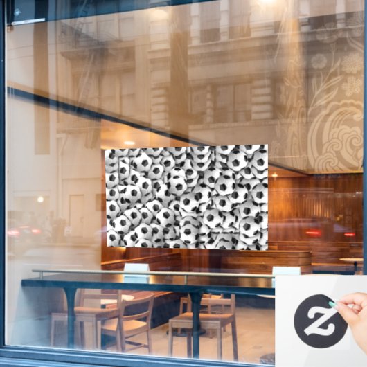 Fensterheber für Fußballbälle Fensteraufkleber (Café-Fenster)