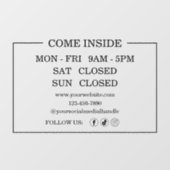 Fensterheber für Geschäftszeiten Fensteraufkleber (Blatt)