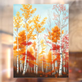 Fensterheber für Herbst-Birken Fensteraufkleber (Blatt 2)