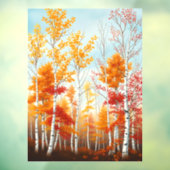 Fensterheber für Herbst-Birken Fensteraufkleber (Blatt 3)