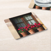 Fensterheber in Blume Rechteckiger Pappuntersetzer (angewinkelt)