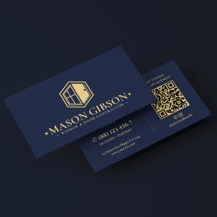 Fensterinstallateur Türbauunternehmer Logo Dunkeln Visitenkarte