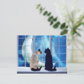 Fensterkatzen Postkarte (Stehend Vorderseite)