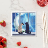 Fensterkatzen Serviette (Beispiel)