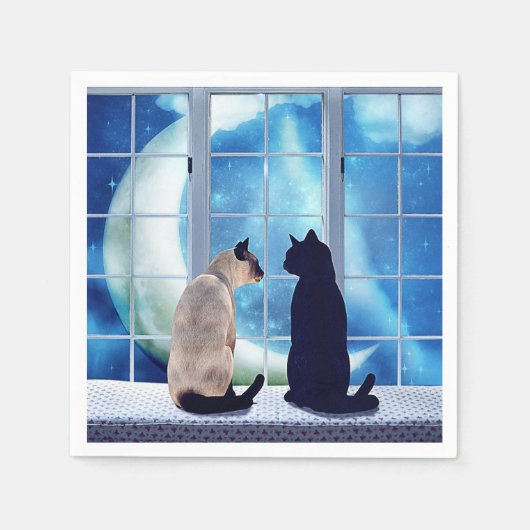 Fensterkatzen Serviette (Vorderseite)