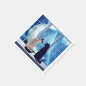 Fensterkatzen Serviette (Ecke)