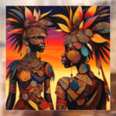 Fensterklammer für afrikanische Frauen Fensteraufkleber (Blatt 2)