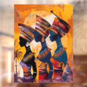 Fensterklammer für afrikanische Frauen Fensteraufkleber (Blatt 2)