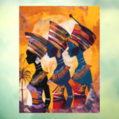 Fensterklammer für afrikanische Frauen Fensteraufkleber (Blatt 3)