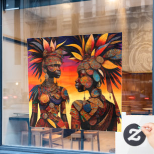 Fensterklammer für afrikanische Frauen Fensteraufkleber