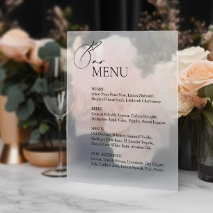 Fensterklammer für das Hochzeitmenü Bar Fensteraufkleber
