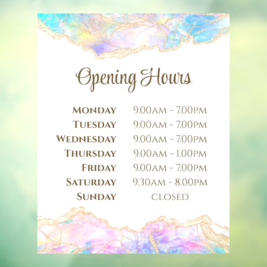 Fensterklammer für das Pastel-Opal-Design Fensteraufkleber (Blatt 3)