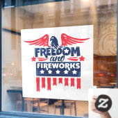 Fensterklammer für Freiheit und Fireworks Fensteraufkleber (Café-Fenster)