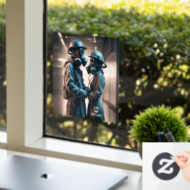 Fensterklammer für Liebe UND RESISTENZ Fensteraufkleber