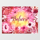 Fensterklammer glauben Whimsical Floral Pink Rot Fensteraufkleber (Blatt)