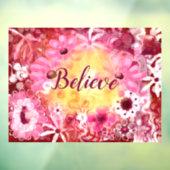 Fensterklammer glauben Whimsical Floral Pink Rot Fensteraufkleber (Blatt 3)