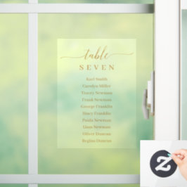 Fensterklammer Gold Wedding Seating Chart Sign Fensteraufkleber