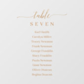Fensterklammer Gold Wedding Seating Chart Sign Fensteraufkleber (Blatt)