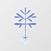 Fensterklammer mit blauem Klammern Fensteraufkleber (Blatt)