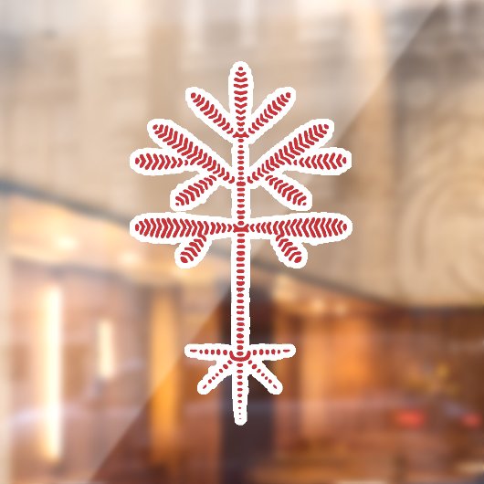 Fensterklammer mit einem roten Sapling Fensteraufkleber (Blatt 2)