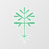 Fensterklammer mit einer grünen Klammer Fensteraufkleber (Blatt)