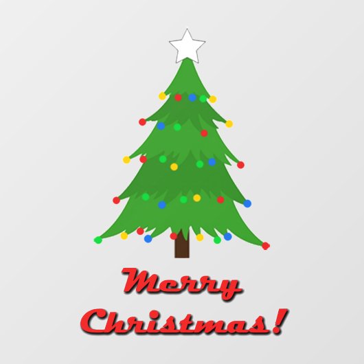 Fensterklammer, Weihnachtsbaumgröße:12x18.5" Fensteraufkleber (Blatt)