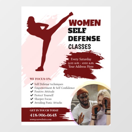 Fensterklammern für Selbstverteidigungsklassen von Fensteraufkleber (Blatt)