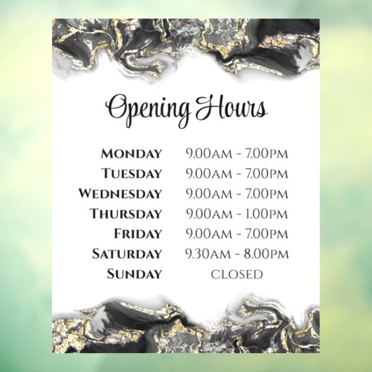 Fensterklemme aus schwarzem Marmor Fensteraufkleber (Blatt 3)