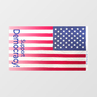 Fensterklemme mit der vertikalen "Support Democrac Fensteraufkleber