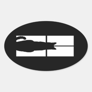 Fensterklick zum Anpassen der Farbdekoration Ovaler Aufkleber